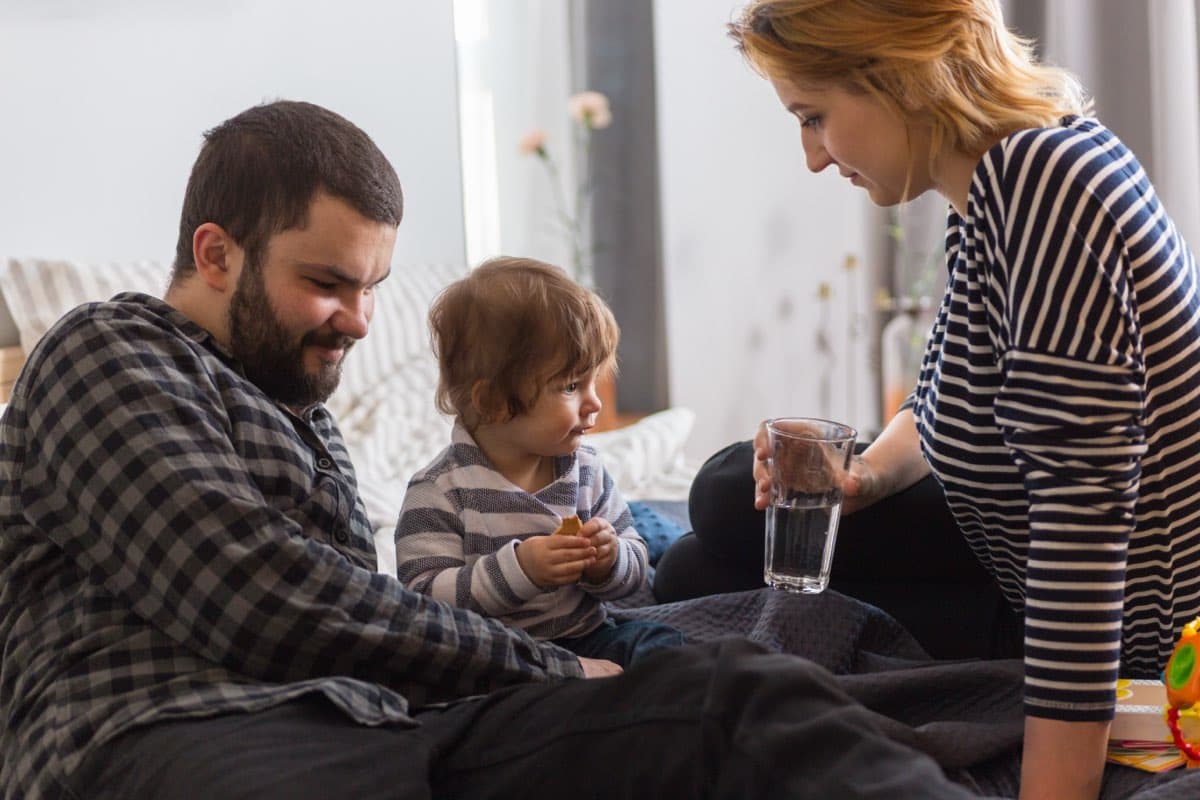 Family enjoying clean water at home